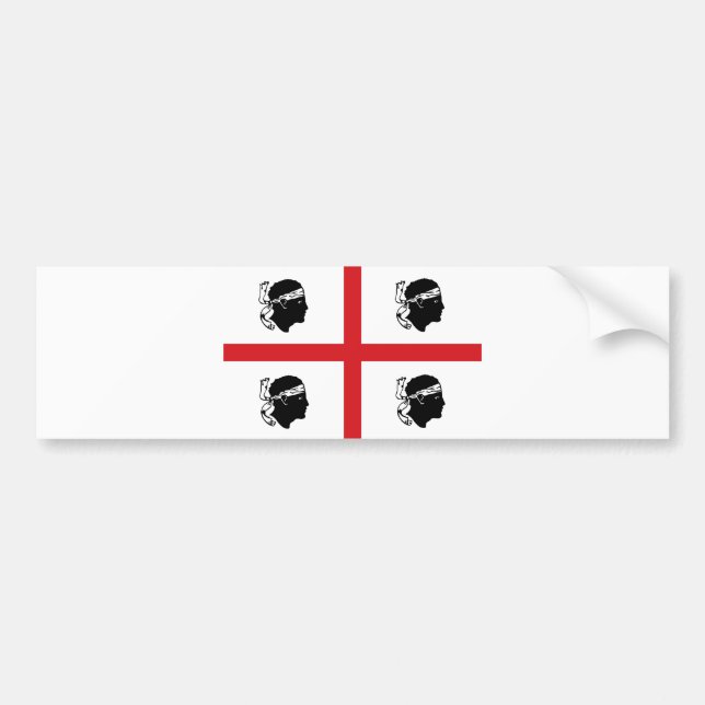 Adesivo Para Carro ilha da região de Italia da bandeira de sardinia (Frente)
