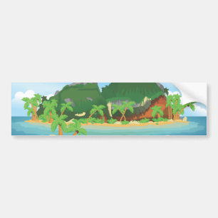 Adesivo Para Carro Ilha Tropical Treasure