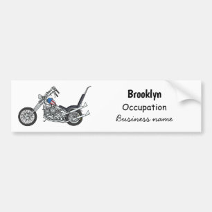 Adesivo Para Carro Ilustração de desenho animado Chopper Motorcycle 1