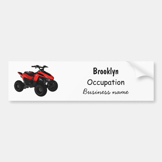 Adesivo Para Carro Ilustração de desenho animado de bicicleta atv (Frente)