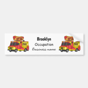 Adesivo Para Carro Ilustração de desenho animado de caminhão com comi