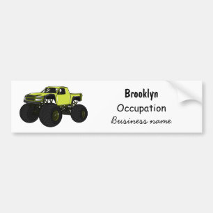 Adesivo Para Carro Ilustração de desenho animado de caminhão monstro