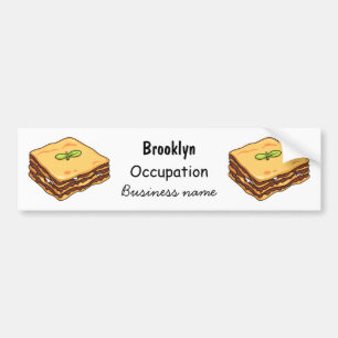 Adesivo Para Carro Ilustração de desenho animado de Lasagna