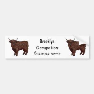 Adesivo Para Carro Ilustração de desenho animado de vaca em terras al