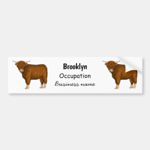 Adesivo Para Carro Ilustração de desenho animado de vaca em terras al