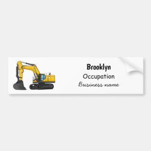 Adesivo Para Carro Ilustração de desenho animado do crawler escavator