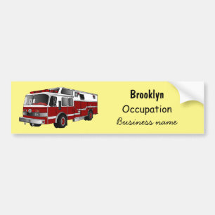 Adesivo Para Carro Ilustração de desenho animado do motor de incêndio