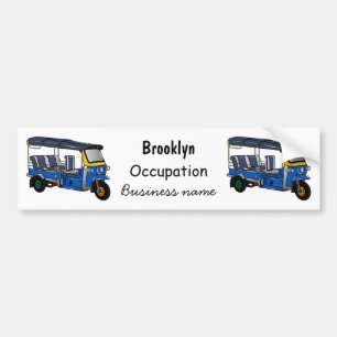 Adesivo Para Carro Ilustração de desenho animado Tuk tuk