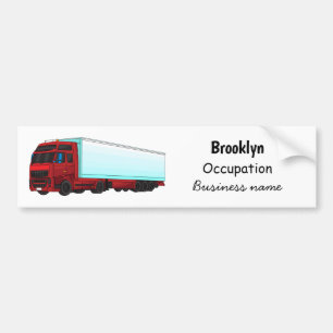 Adesivo Para Carro Ilustração do caminhão do trailer vermelho