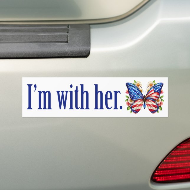 Adesivo Para Carro I'm With Her Cute Kamala Harris Butterfly (No carro)
