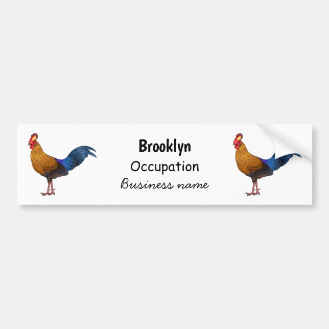 Adesivo Para Carro Imagem de desenho animado de aves de junglefowl no (Frente)