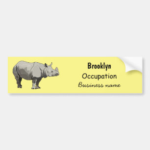 Adesivo Para Carro Imagem do desenho animado de Javan rhinoceros