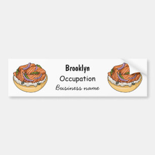 Adesivo Para Carro Imagem do desenho animado do bagel de salmão