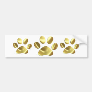 Adesivo Para Carro Impressão Dourado da pata do gato