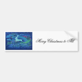 Adesivo Para Carro Impressionante Vintage Reindee Azul de Natal Russo