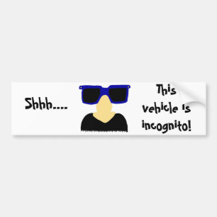 Adesivo Para Carro Incognito bigode e óculos
