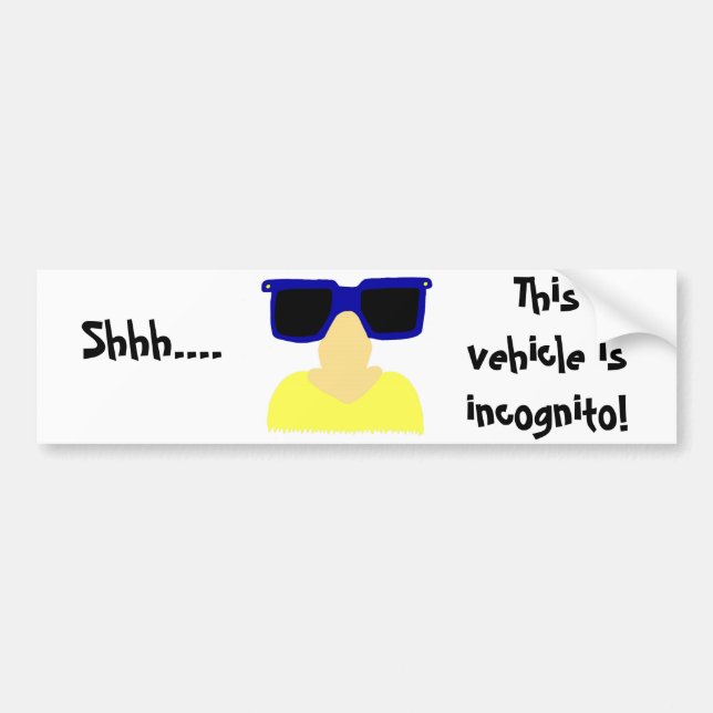 Adesivo Para Carro Incognito bigode e óculos (Frente)