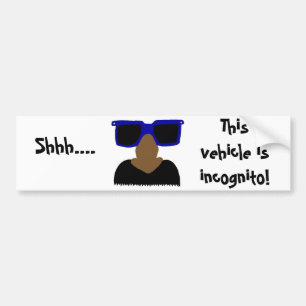 Adesivo Para Carro Incognito bigode e óculos