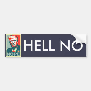 Adesivo Para Carro "Inferno não" Anti Donald Trump para Presidente