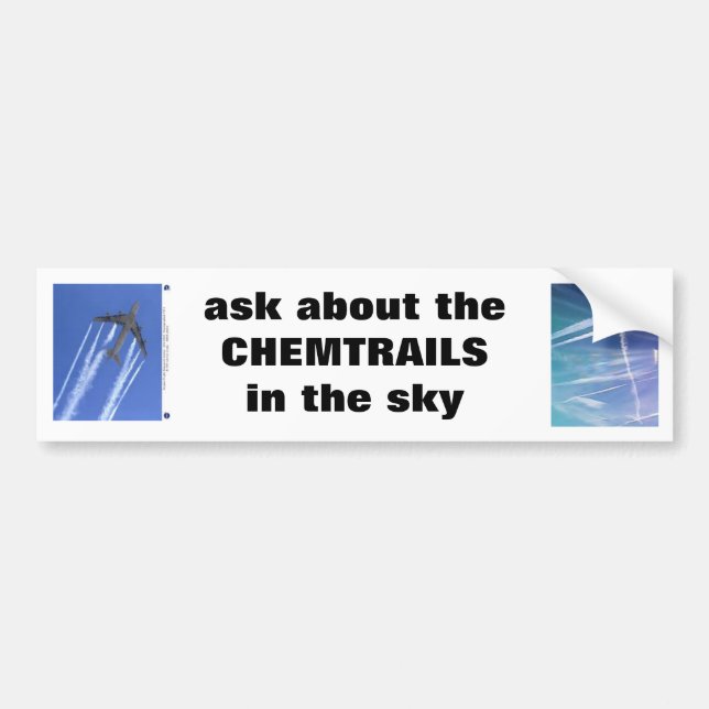 Adesivo Para Carro "inquira sobre camisa da mensagem T do CHEMTRAILS" (Frente)