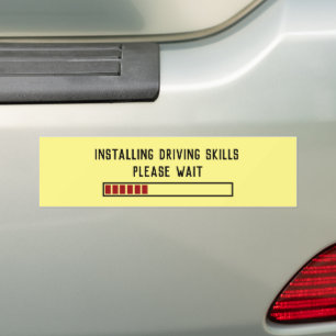 Adesivo Para Carro Instalando Habilidades de Condução Aguarde Texto P
