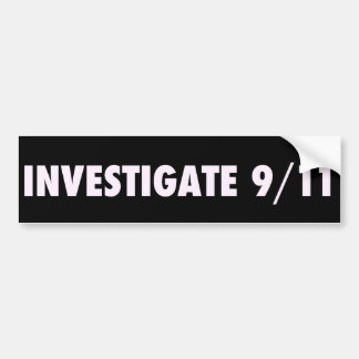 Adesivo Para Carro Investigue 911 Bumpersticker