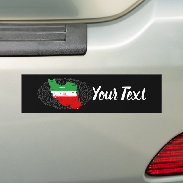 Adesivo Para Carro Iran Map with Flag and Emblem (No carro)