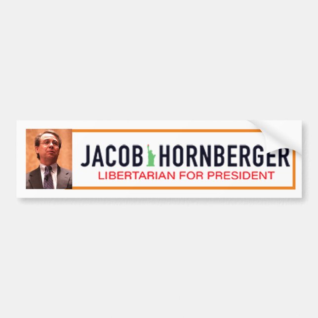 Adesivo Para Carro Jacob Hornberger Libertarian para o Presidente 202 (Frente)
