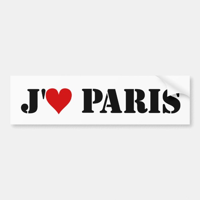 Adesivo Para Carro "J'aime Paris " (Frente)