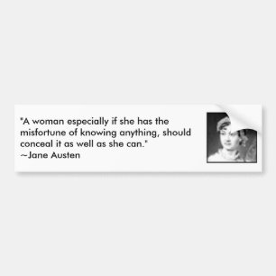 Adesivo Para Carro jane_austen, "uma mulher especialmente se tem…