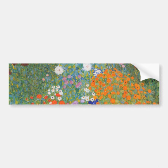 Adesivo Para Carro Jardim Flor (por Gustav Klimt) (Frente)
