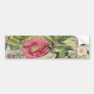Adesivo Para Carro Jardim Floral Ninho de Pássaro Arte Flor Borboleta