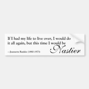 Adesivo Para Carro Jeannette Rankin Nasty Woman Cote Bumper Sticker