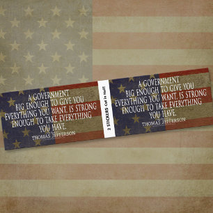 Adesivo Para Carro Jefferson Quote on Big Government - BOGO
