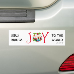 Adesivo Para Carro JESUS ALEGRIA AO MUNDO Cristão Natal