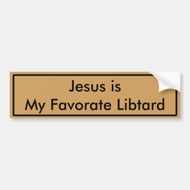 Adesivo Para Carro "Jesus é o meu Libtard favorito", autocolante (Frente)