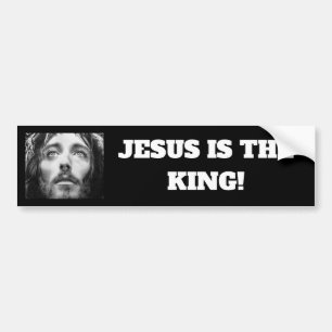 Adesivo Para Carro Jesus é o rei religioso Vinhal-Bumper-Sticker