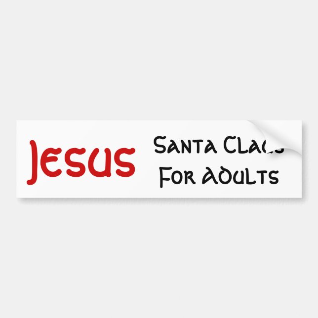 Adesivo Para Carro Jesus é papai noel para adultos (Frente)