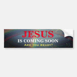 Adesivo Para Carro JESUS ESTÁ CHEGANDO EM BREVE Bumper Sticker