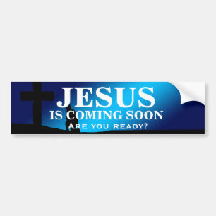 Adesivo Para Carro JESUS ESTÁ CHEGANDO EM BREVE Bumper Sticker