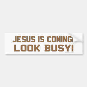Adesivo Para Carro Jesus está vindo - olhe ocupado