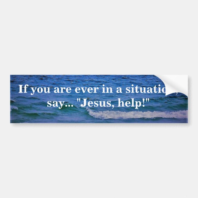 ADESIVO PARA CARRO JESUS HELP BUMPER STICKER (Frente)