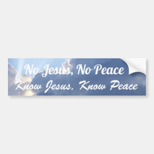 Adesivo Para Carro Jesus, Sem Paz. Conheça Jesus, Conheça A Paz.