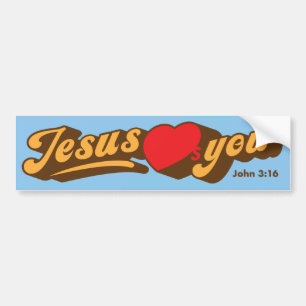 Adesivo Para Carro Jesus Te Ama Bumper Sticker