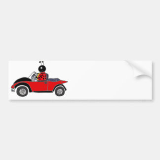 Adesivo Para Carro Joaninha engraçado que conduz o Convertible