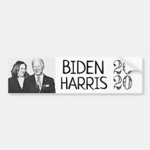 Adesivo Para Carro Joe Biden e Kamala Imagens Pretas e Brancas 2020
