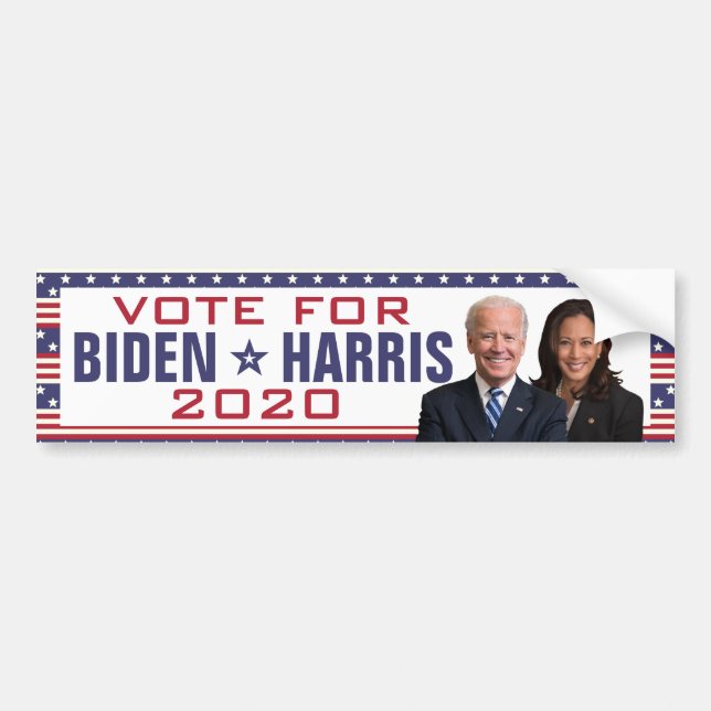 Adesivo Para Carro Joe Biden Kamala Harris 2020 Fotos Presidente Vice (Frente)