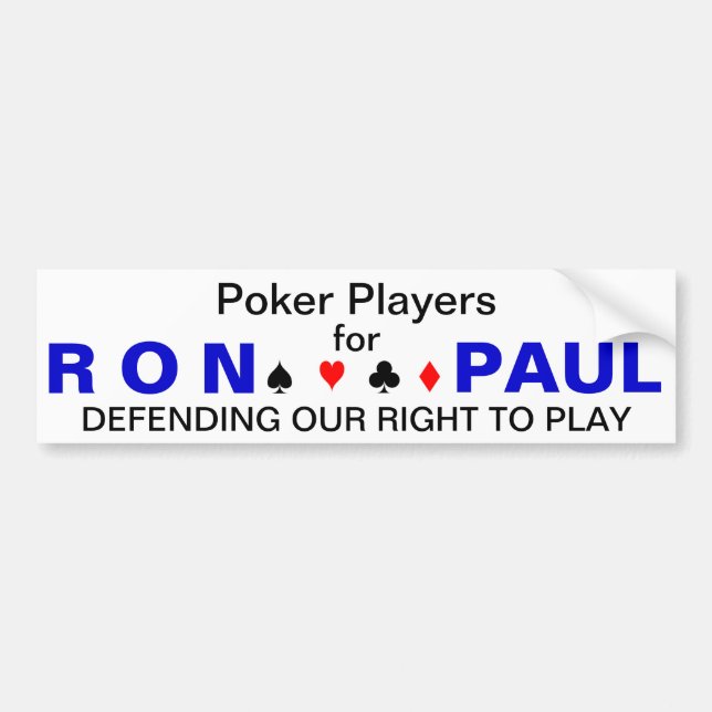 Adesivo Para Carro Jogadores de póquer para Ron Paul (Frente)