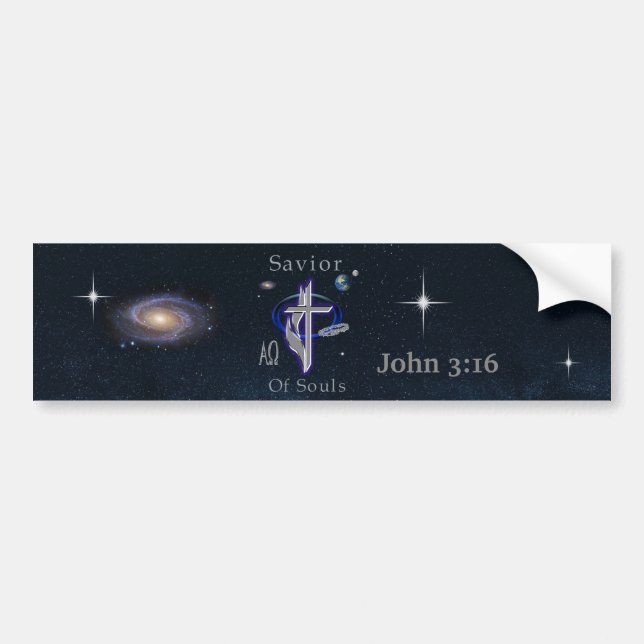 Adesivo Para Carro John 3:16 Savior Bumper Sticker (Frente)