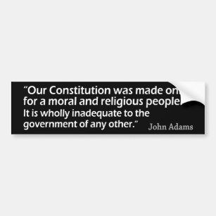 Adesivo Para Carro John Adams: A Moral and Religious People